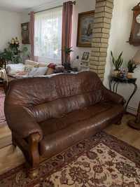 Wypoczynek skorzany kanapa i fotel