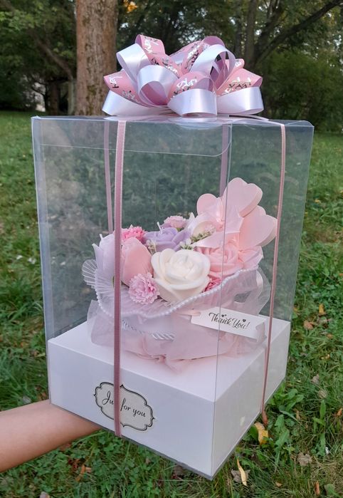Flower box ze świec sojowych/box prezentowy