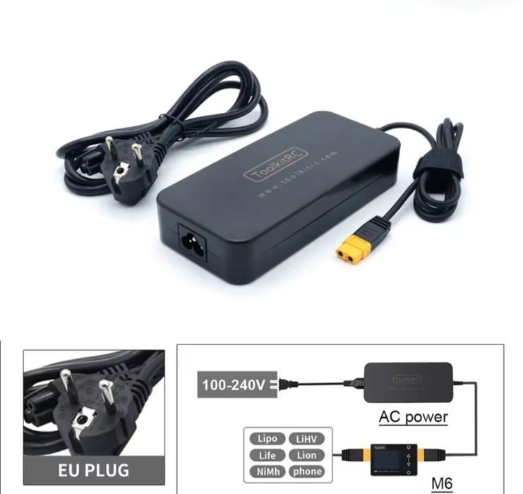 Блок живлення ToolkitRC ADP200 200W 19.5v 10.3A, євро вилка, xt60