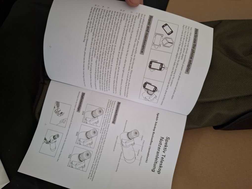 Lunety obserwacyjne do obserwacji ptaków 100 mm i 25-75X ze statywem a