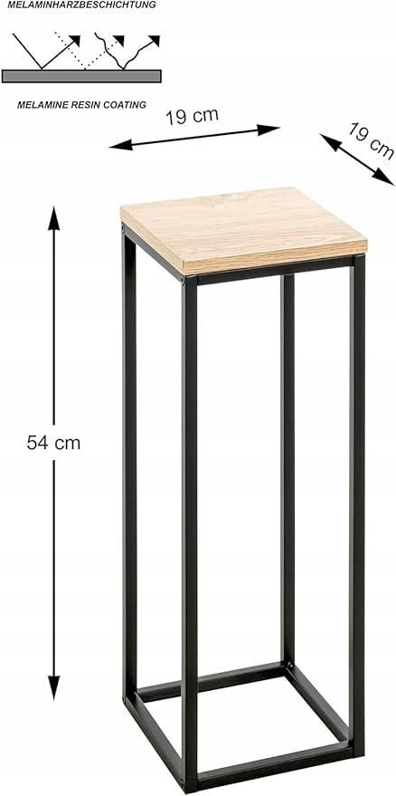 Haku furniture kolumna na kwiaty, mdf, dąb, czarna, kwietnik, stojak