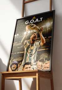 Plakat piłkarski Lionel Messi "GOAT"