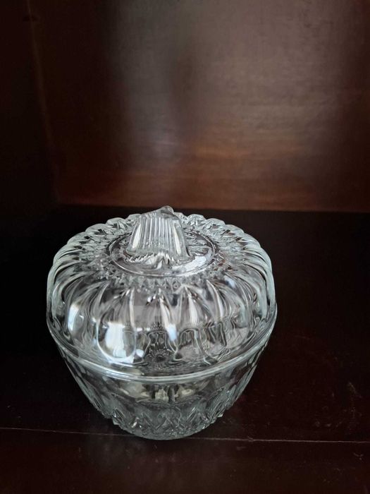 AÇUCAREIRO "PAUL" em vidro esculpido de Reims da década de 1950