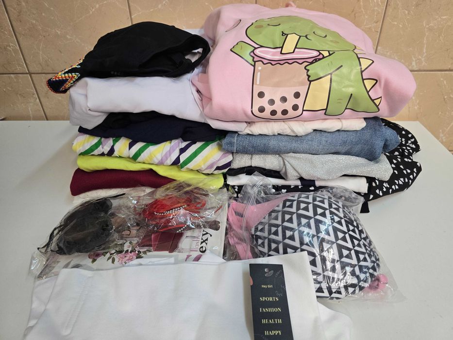 Paka box ubrań niespodzianka damskie 24 rzeczy rozmiar M 38