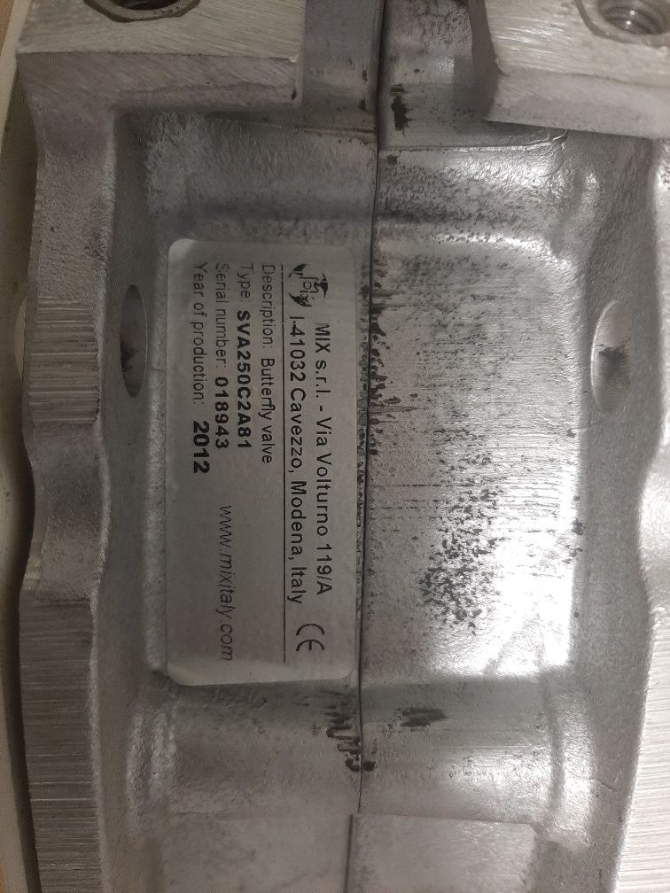 Клапан-бабочка диаметром 250 (SVA250C2A81)MIX пневмо привод RAP080XB