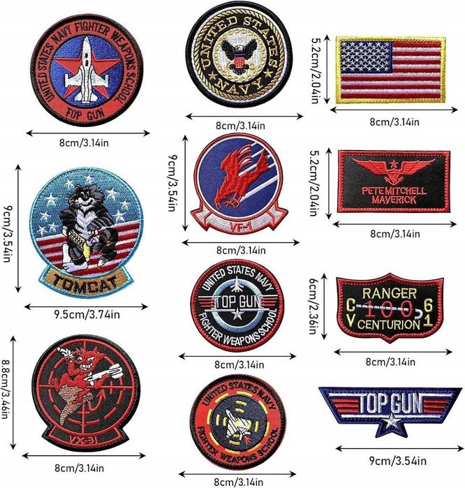 TOP GUN naszywka - 12 szt.