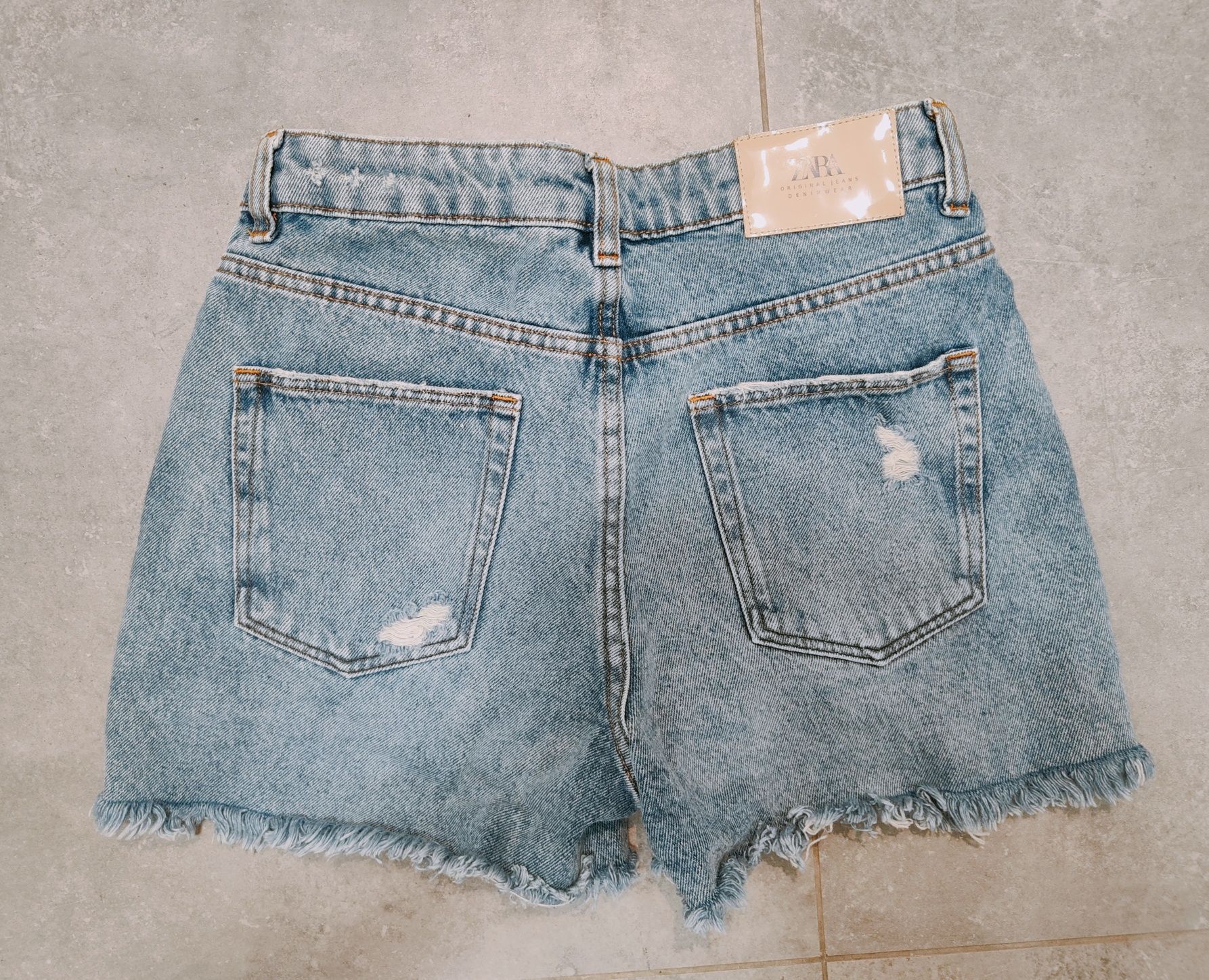 Zara szorty spodenki jeansowe denim przetarcia 36 s