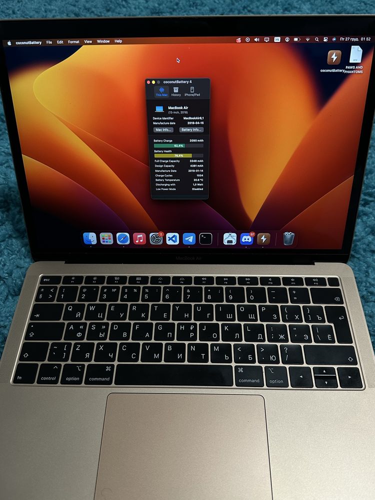 macbook air 2018 13.3 8/256gb