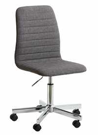3x Krzesło biurowe ABILDHOLT ciemnoszary tkanina/chrom