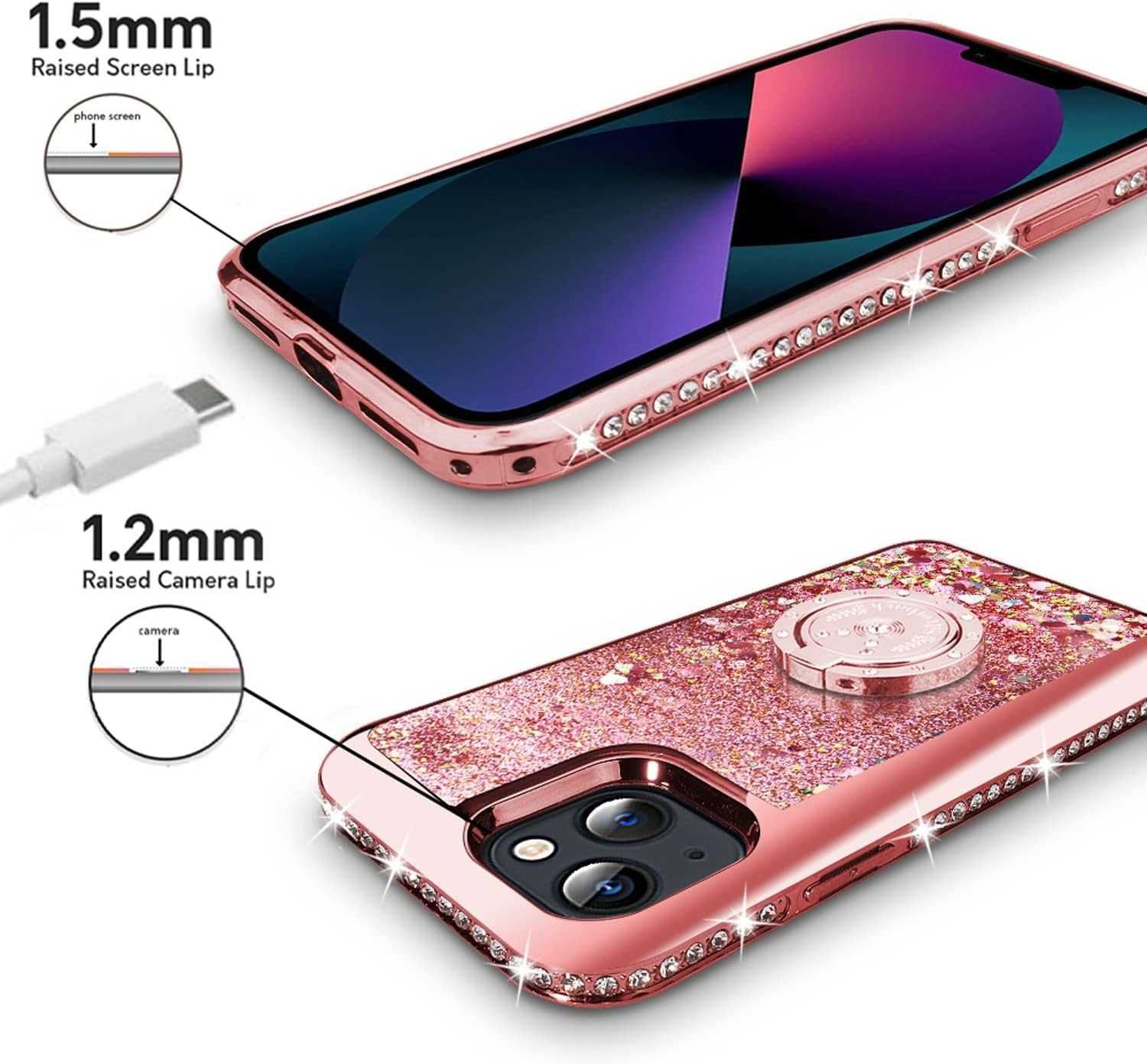 Etui do Iphone 13 pro 6"1 Rose Gold Z Brokatem WYPRZEDAŻ