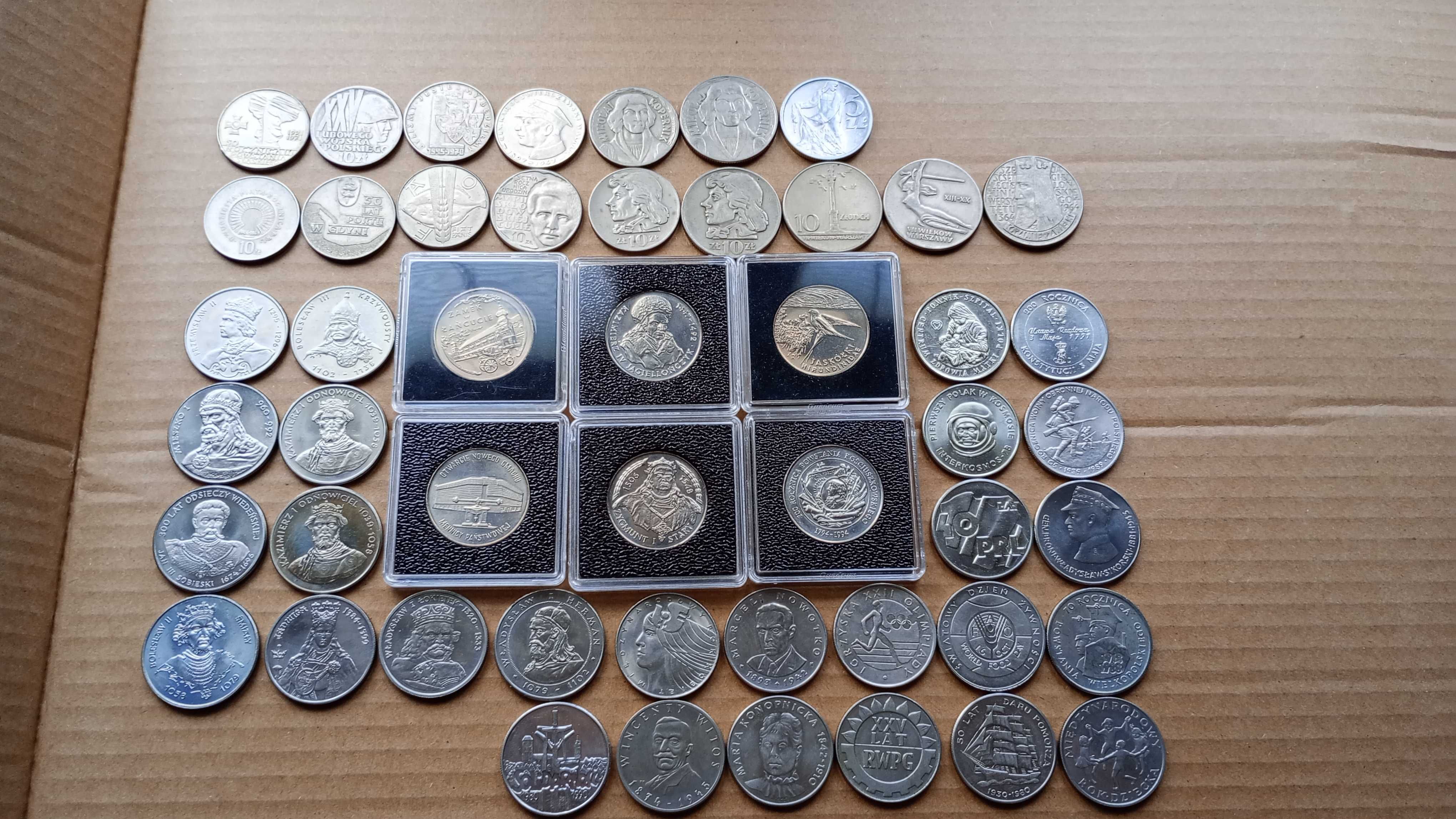 Stare monety Zestaw 49 monet od 5 zł Rybak do 20 tys zł PRL