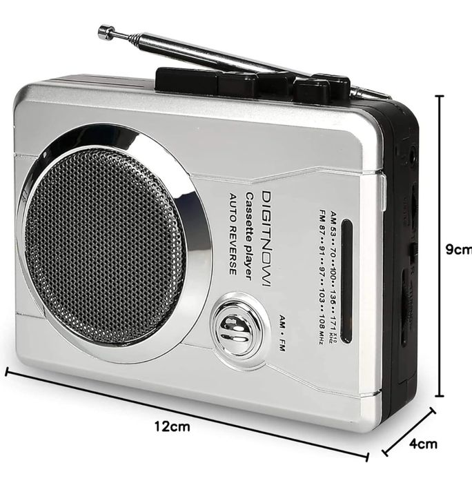 DIGITNOW! Przenośny odtwarzacz kasetowy z radiem FM