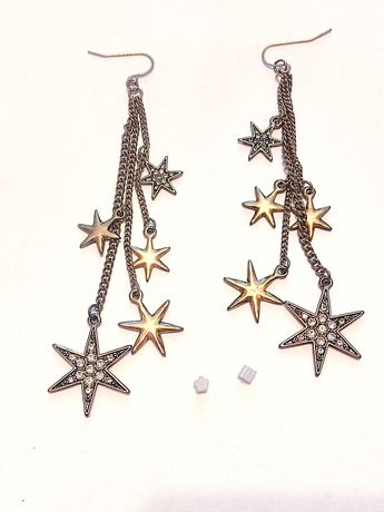 Nowe kolczyki złote gwiazdki gwiazdy biżuteria akcesoria damska biżu