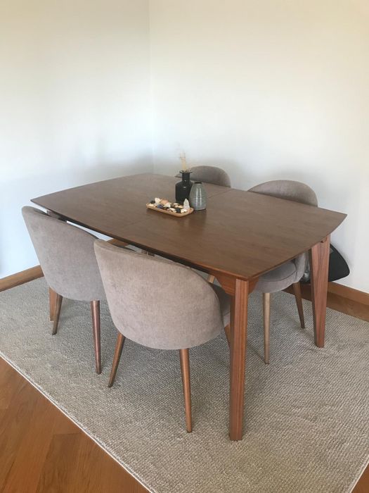 Mesa Jantar Extensível Nogueira