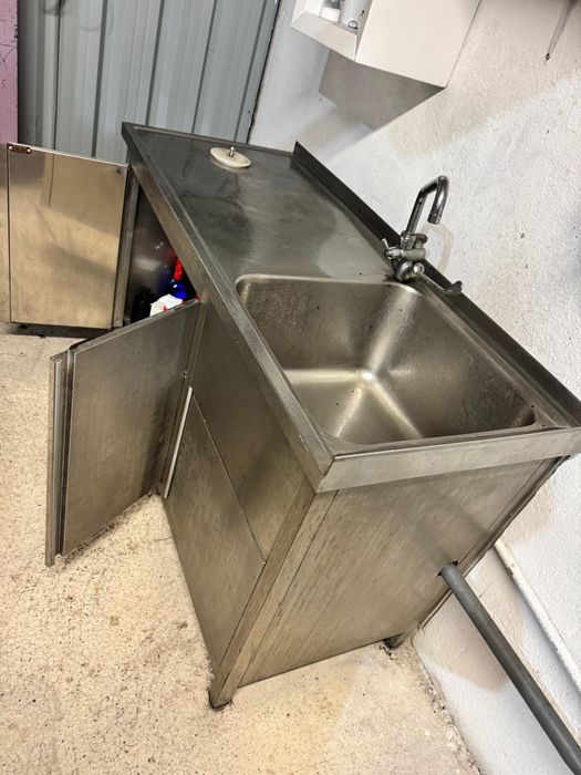 Bancada inox retangular c/ lavatorio