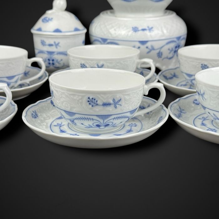 Serwis kawowy wzór słomkowy Echt Cobalt Bavaria Schumann b5/05262