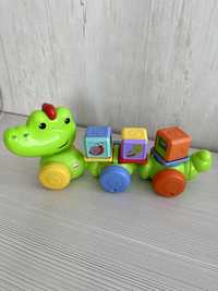 Розвиваючі дитячі іграшки, крокодил, каталка Fisher price
