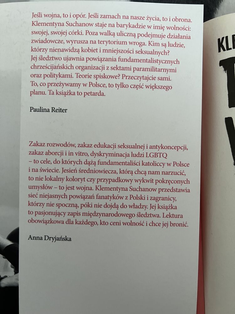 To jest wojna. Klementyna Suchanow