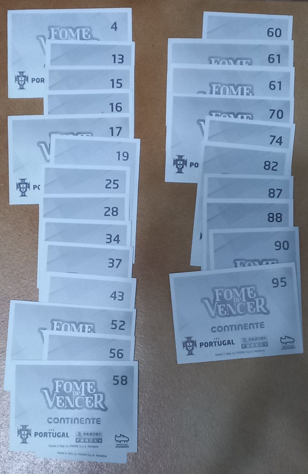 Cromos "Fome de Vencer"
