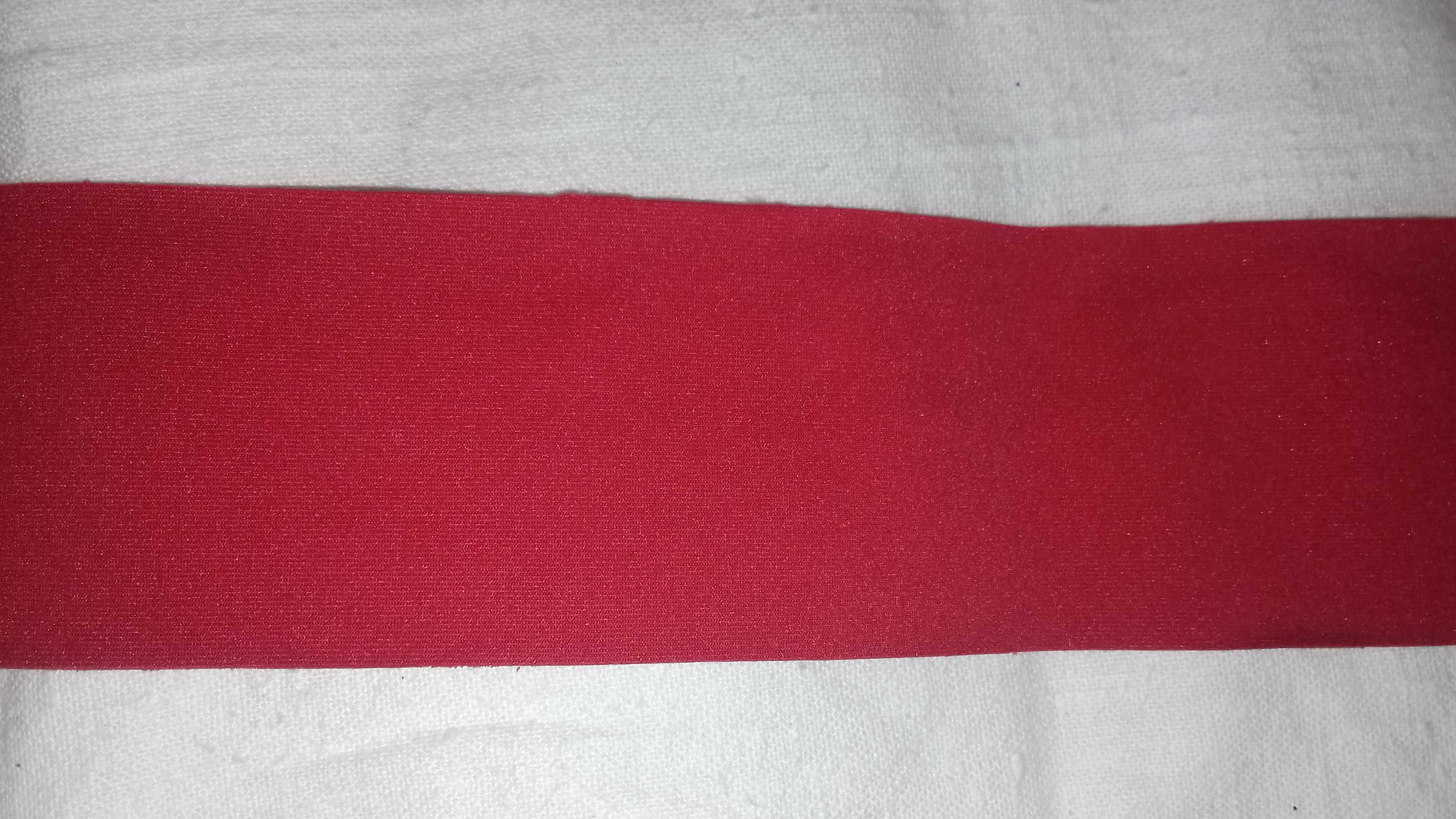 Guma, cienka taśma elastyczna, lamówka, szer. 43 mm kolor czerwony