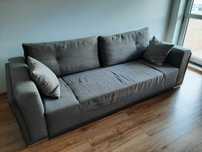 Sofa rozkladana szara, duża i wygodna, agata meble