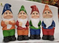 4x Krasnal Ceramiczny Dekoracyjny