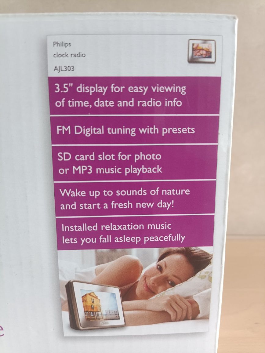 Moldura Digital Rádio Despertador Philips