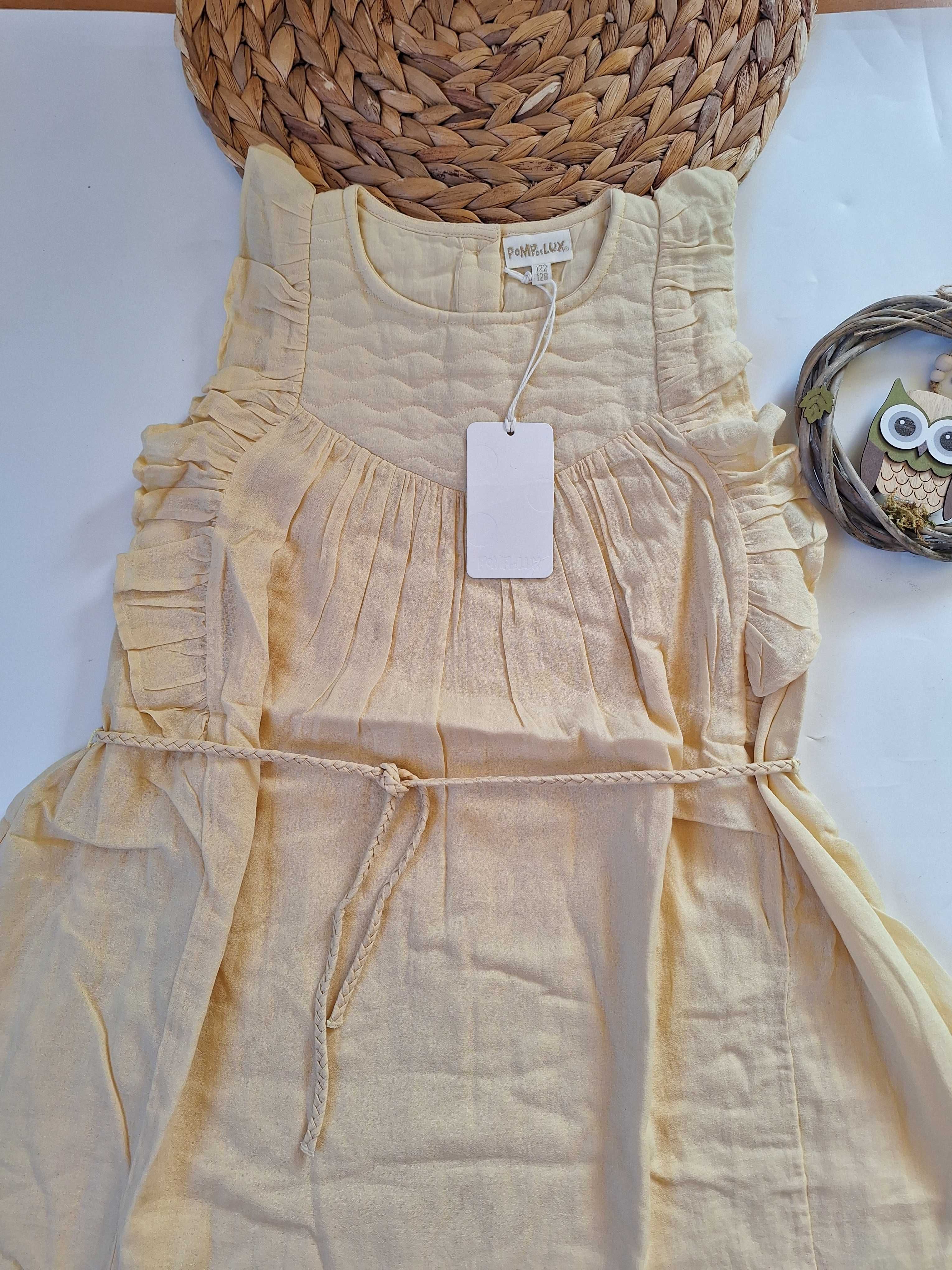 Pomp De Lux sukienka dziecięca midi bawełna rozmiar 122 - 128 letnia
