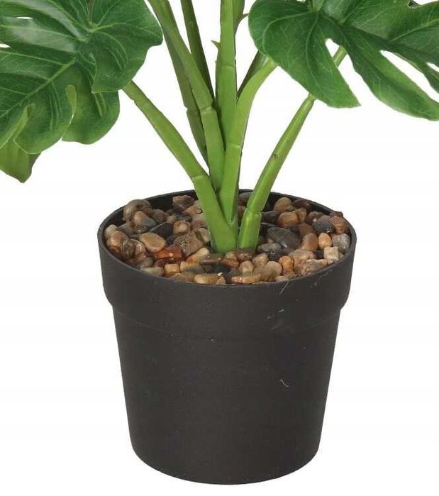 Sztuczna monstera w doniczce roślina dekoracyjna sztuczne kwiaty 28cm