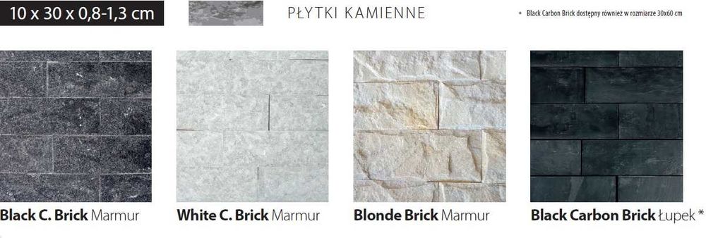 Płytki Kamień elewacyjny 30x10 Łupek Kwarcyt Silver Grey Black Slate