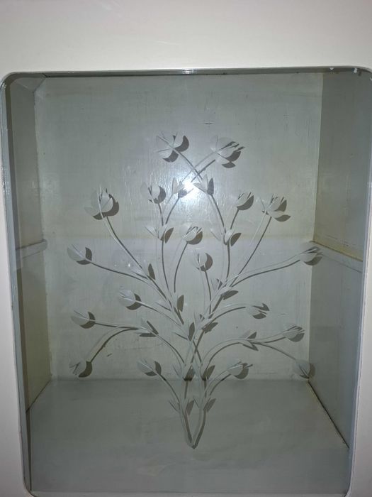 Zestaw mebli kuchennych PRL: kredens, szafka, póła wisząca