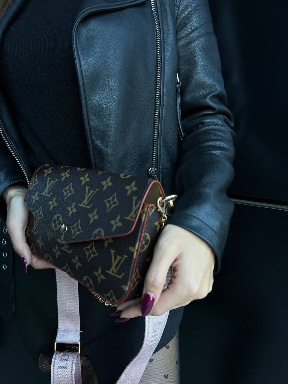 LV Felicie Monogram Brown Damska torebka , nerka torba na pasku