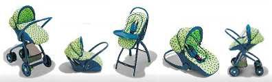 NOWY 5w1: wózek + fotelik + baza+krzesełko+ leżaczek,NANIA Concept 0++