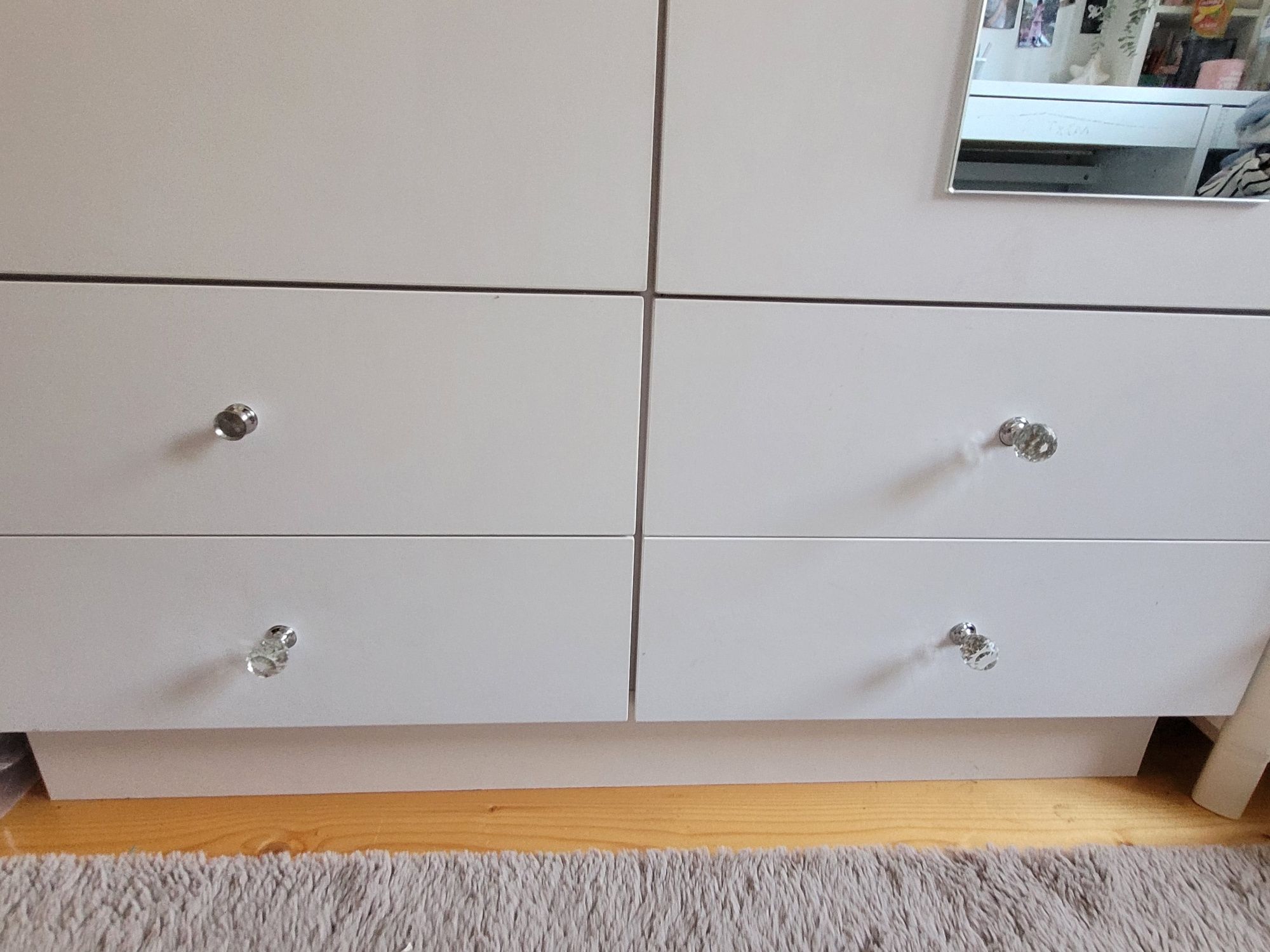 Szafa biała dziewczęca lustro  100x220 cm 49 głębokość