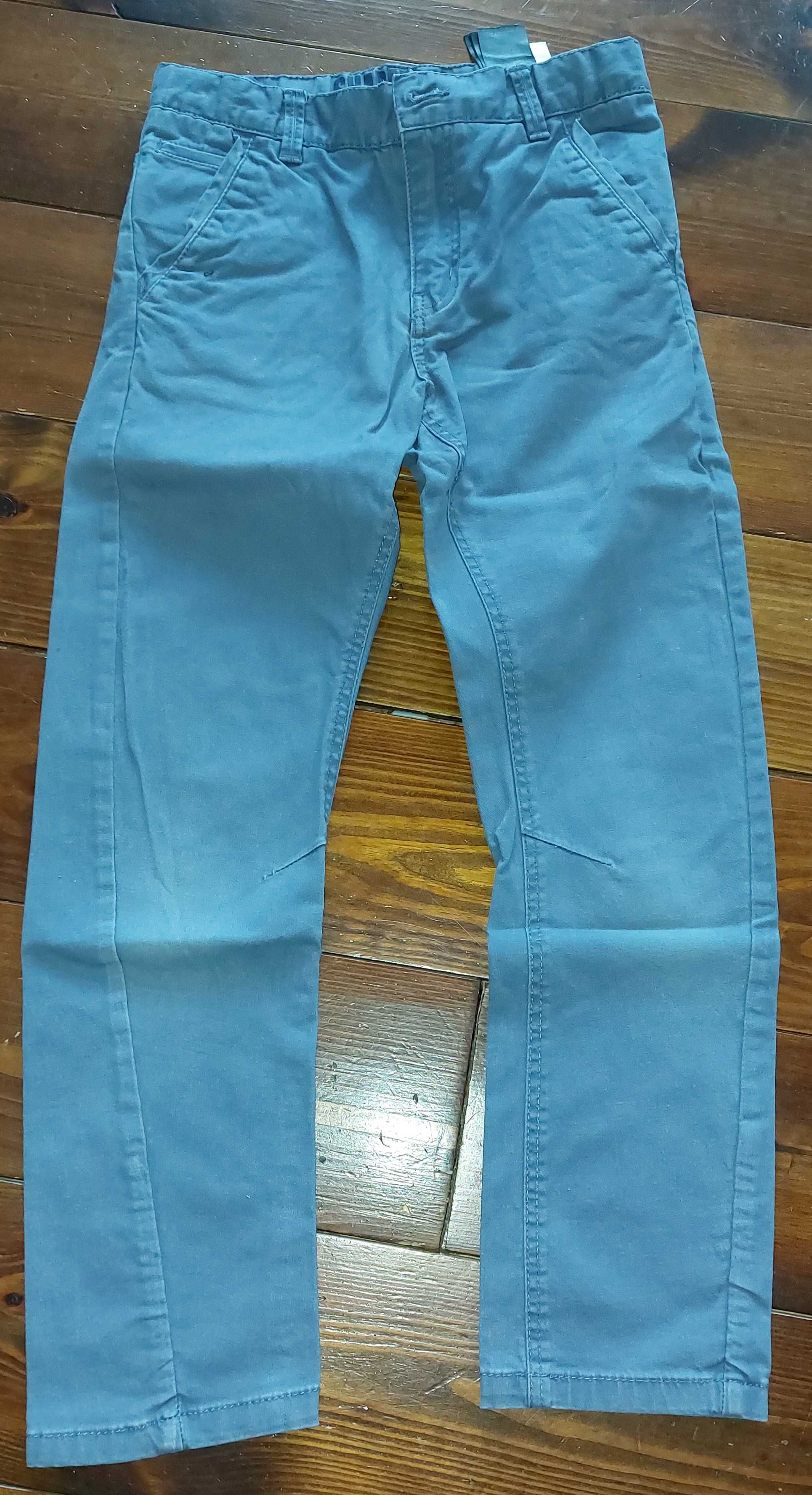 H&M, Spodnie materiałowe ala jeansy, grafitowe, rozmiar 128