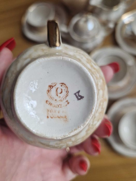 Chodzież porcelana serwis kawowy na 6 os PRL