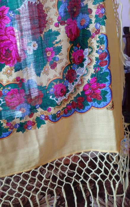 Японська хустка, хустина, вовна, шерсть, вінтаж