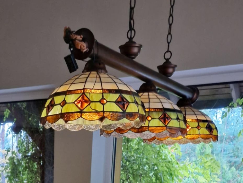 Lampa wisząca witrażowa