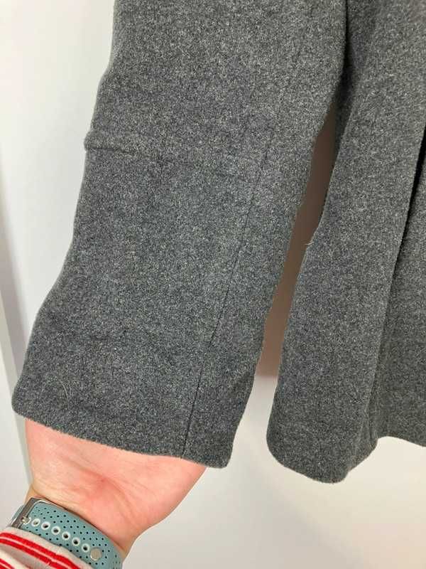Montego wełniany szary płaszcz rozm 48 4XL wool plus size