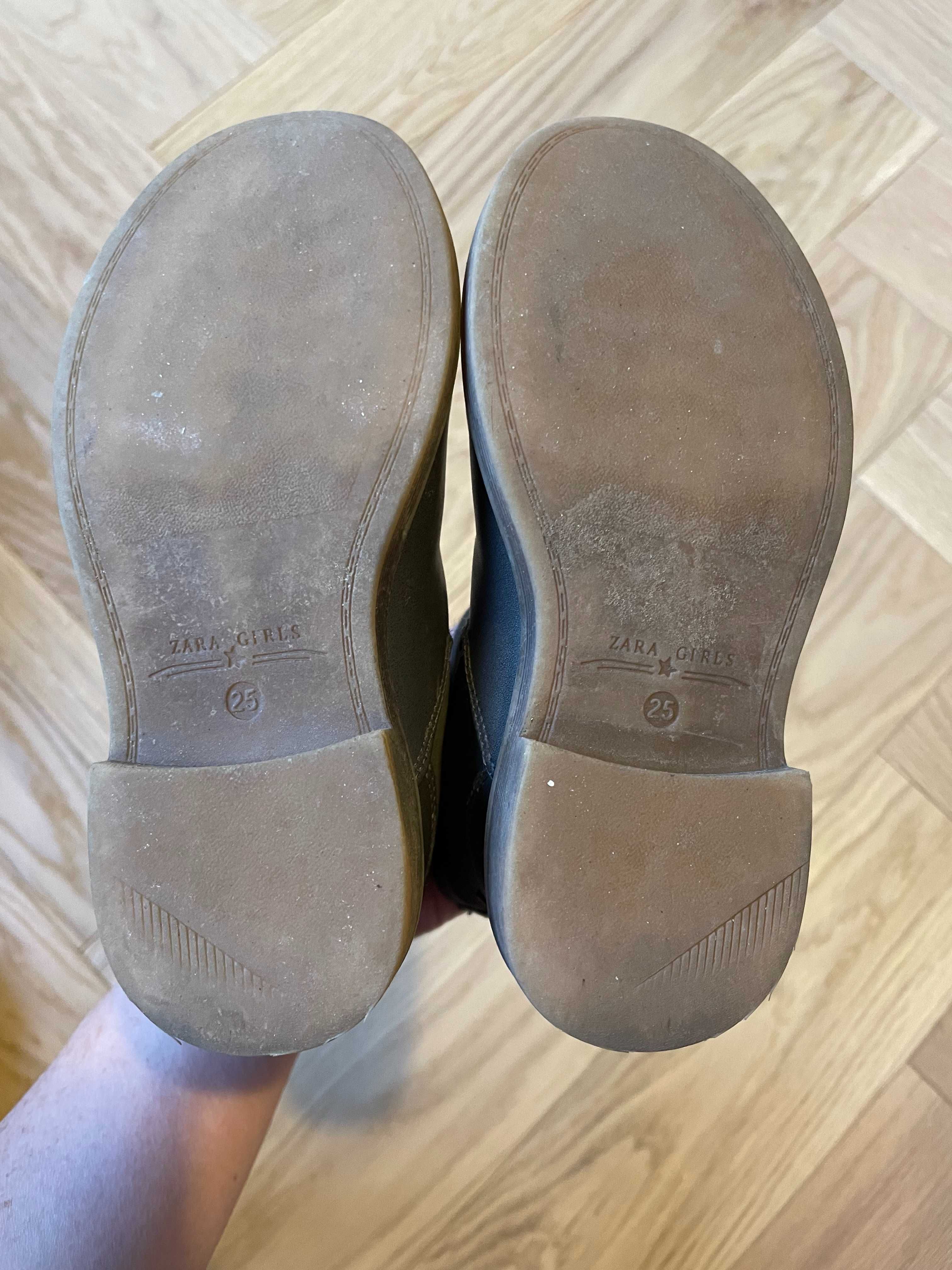 Buty dziewczęce Zara r.25, botki, szare, lekko ocieplone, butki