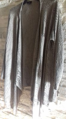 Sweter ażur kardigan narzutka beżowy XL/48/50