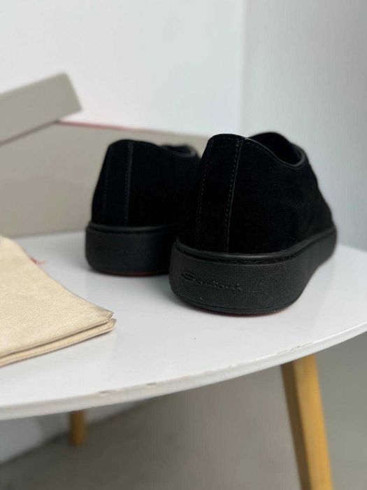 Мужские кожаные кроссовки Santoni замшевые кеды Сантони ob434