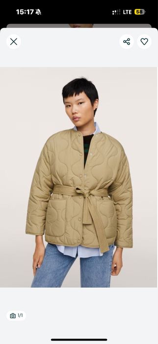 оливкова хакі куртка mango xs s