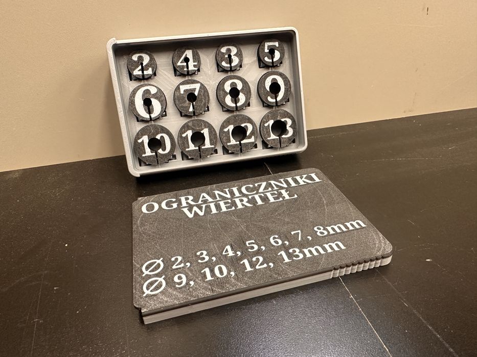 Uniwersalne ograniczniki głębokości wiercenia 2mm-13mm Drukowane 3D