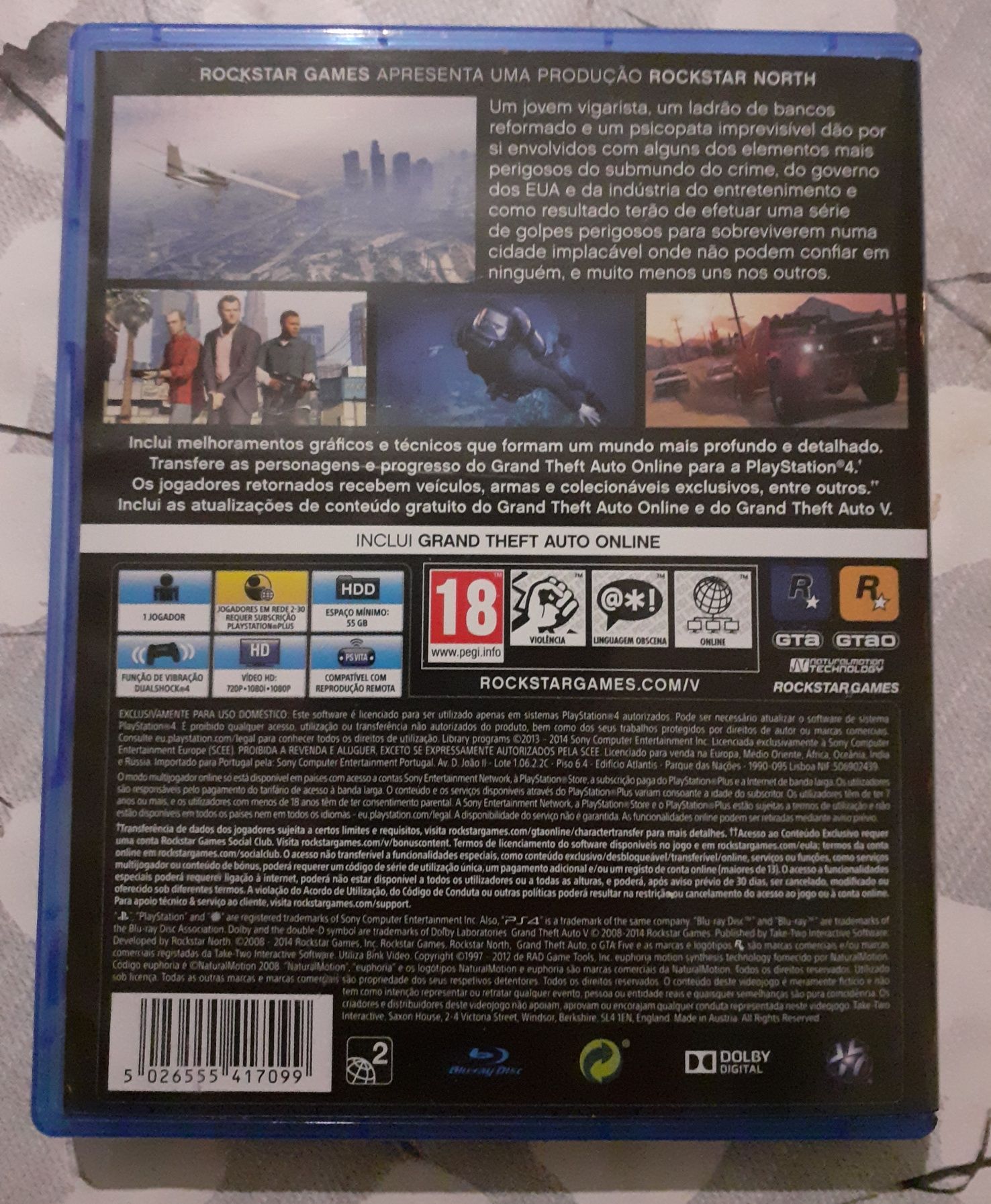 Jogo PS4 GTA 5 em ótimo estado