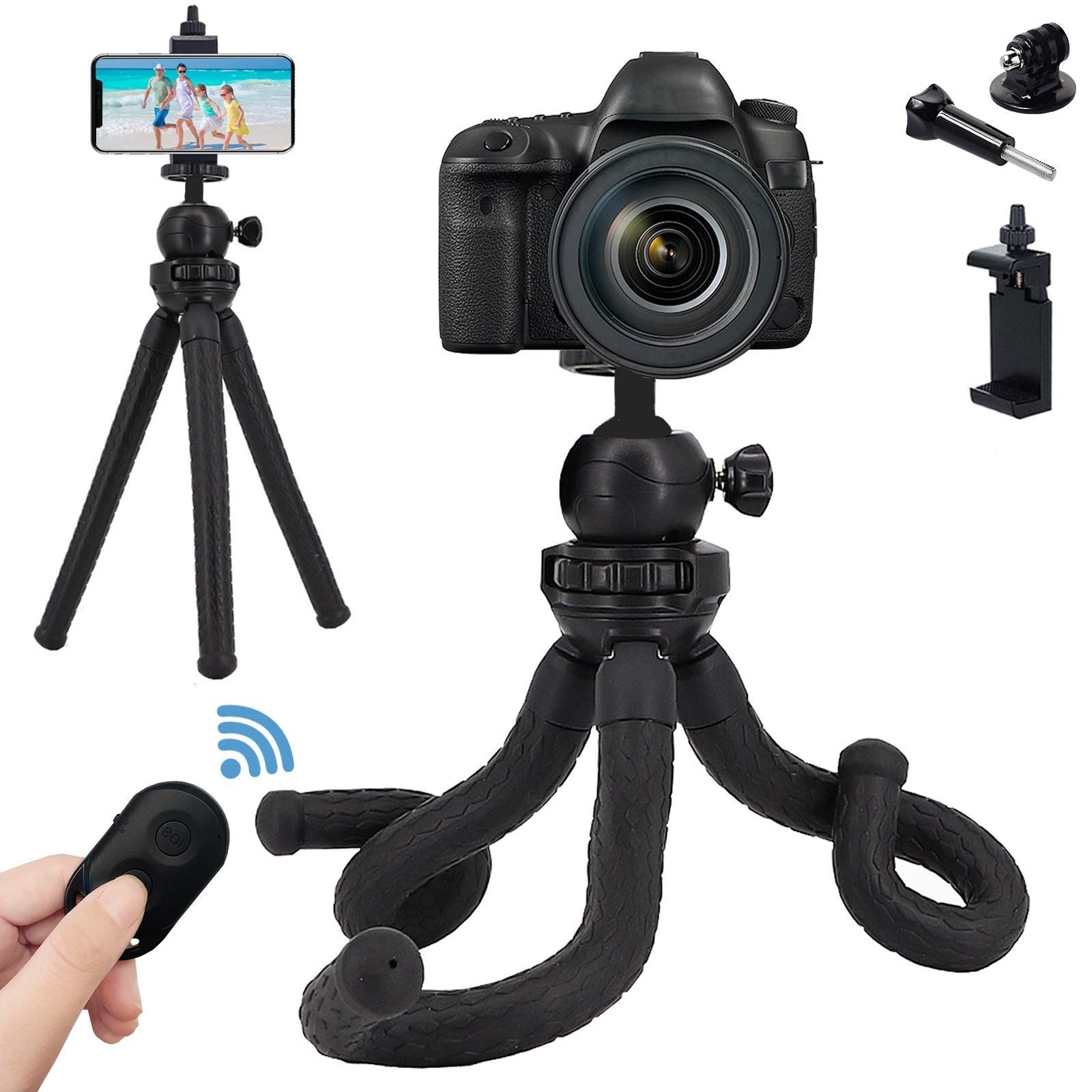 Statyw elastyczny giętki octopus telefon aparat GoPro gwint 1/4 +pilot