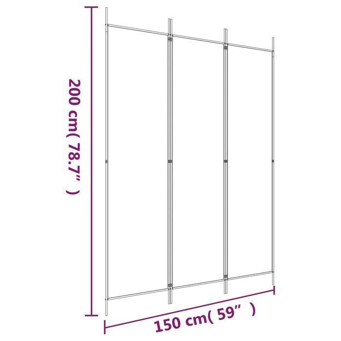 Parawan 3-panelowy Vidaxl Brązowy 150x200 cm Tkanina