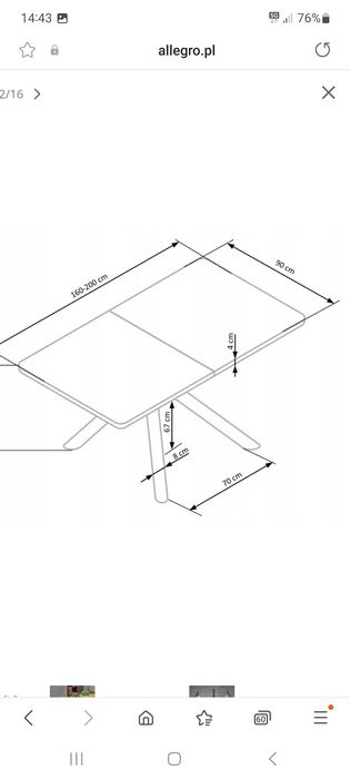 Stół halmar 160-200x90x75