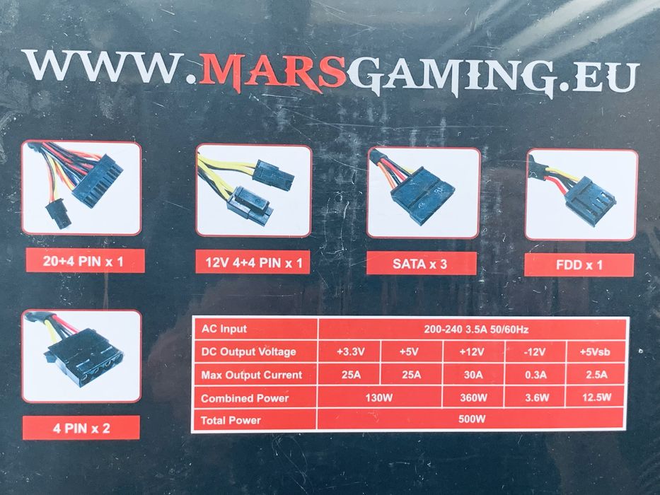 Mars Gaming MP500 Power Supply 500W