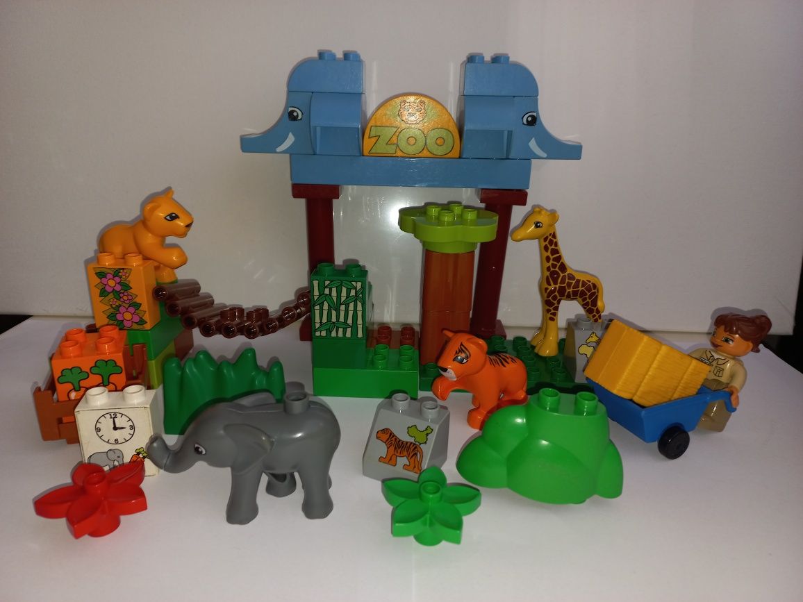 Miks klocków Lego Duplo zoo słoń tygrys żyrafa